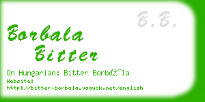 borbala bitter business card